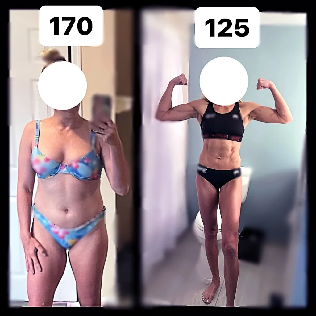 38 years old female before and after using Anavar.